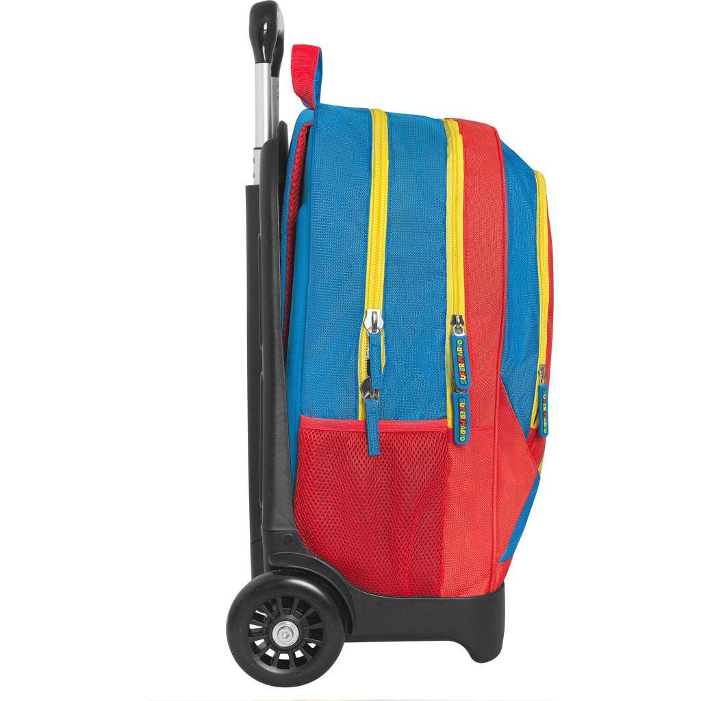 Zaino Trolley Staccabile Super Mario - Blu/Rosso/Giallo - Pratico e Spazioso - Quiscuola