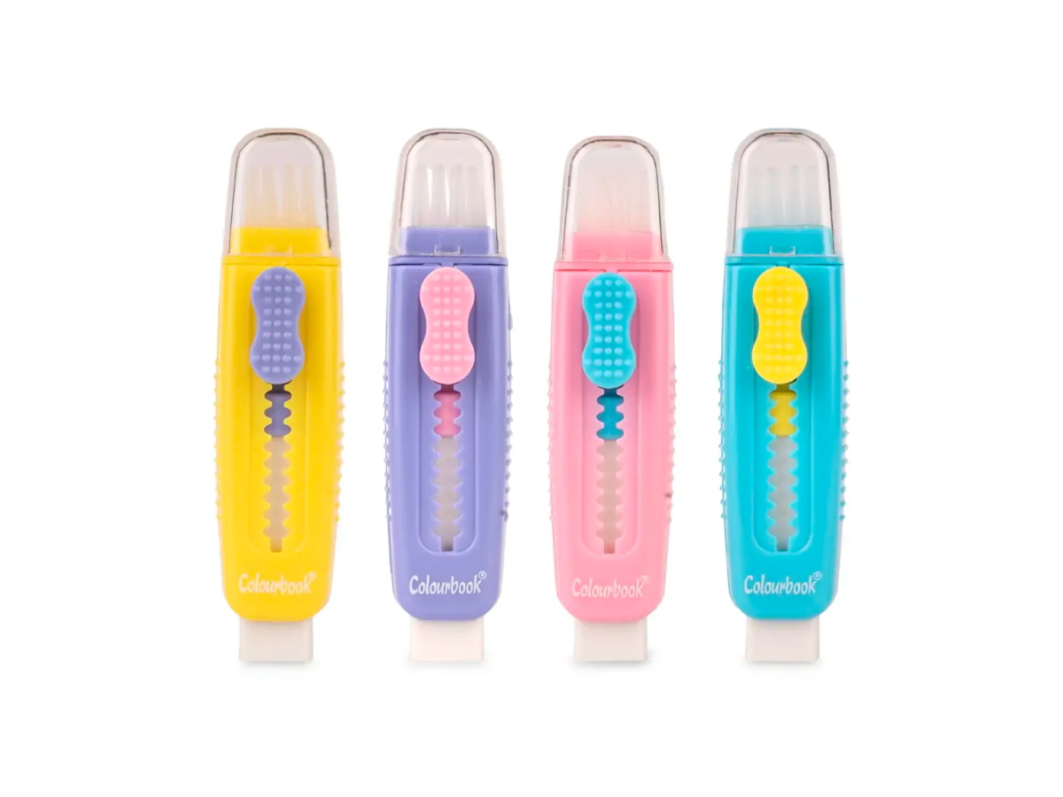 Gomma Colourbook Sweepy con spazzolino integrato per cancellare pulito - Quiscuola.it – Zaini, Astucci e Diari Scuola