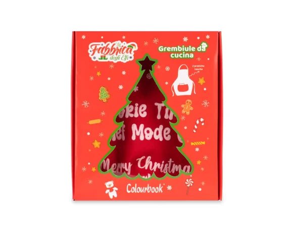 Grembiule da Cucina La Fabbrica degli Elfi – Colourbook Natalizio “Cookie Time” Quiscuola.it – Zaini, Astucci e Diari Scuola