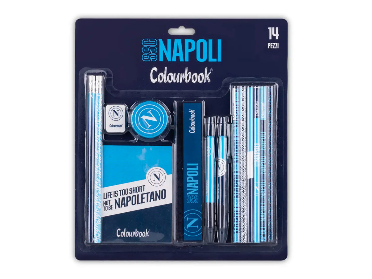 Kit Cancelleria SSC Napoli 14 Pezzi - Ufficiale e Completo - Quiscuola