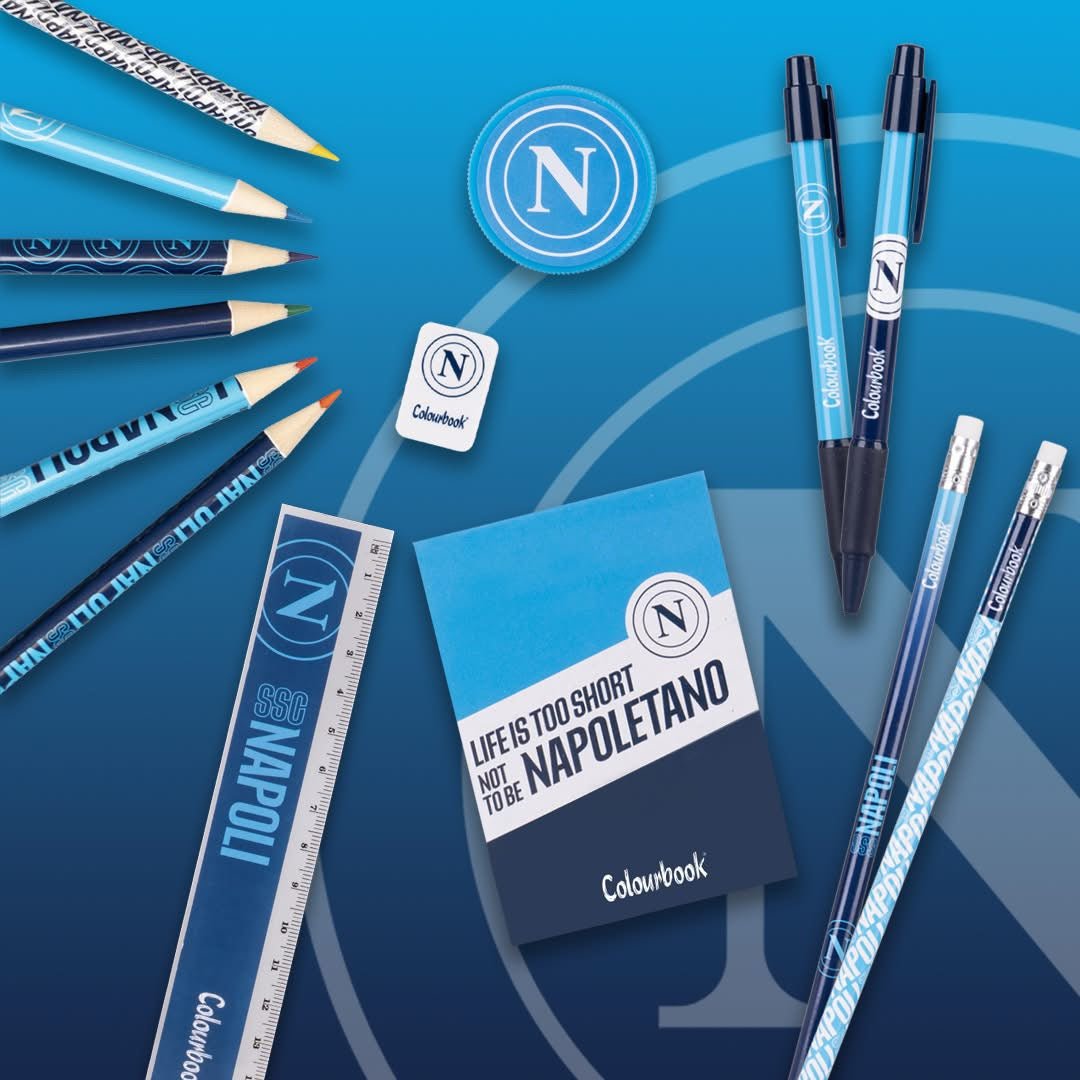 Kit Cancelleria SSC Napoli 14 Pezzi - Ufficiale e Completo - Quiscuola