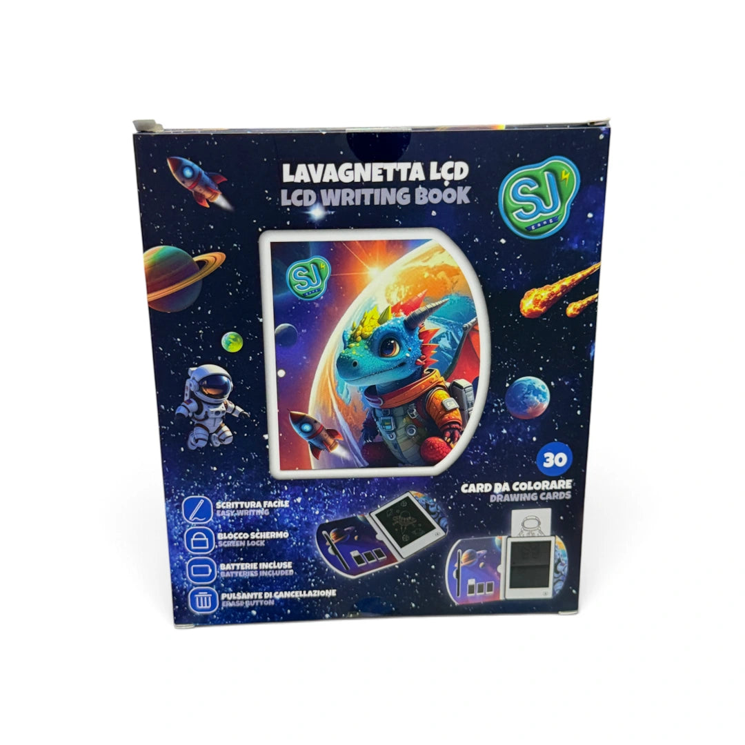Lavagnetta LCD a libro SJ Gang con varianti Gattino, Unicorno, Astronauta e Drago - Drago - foto 4