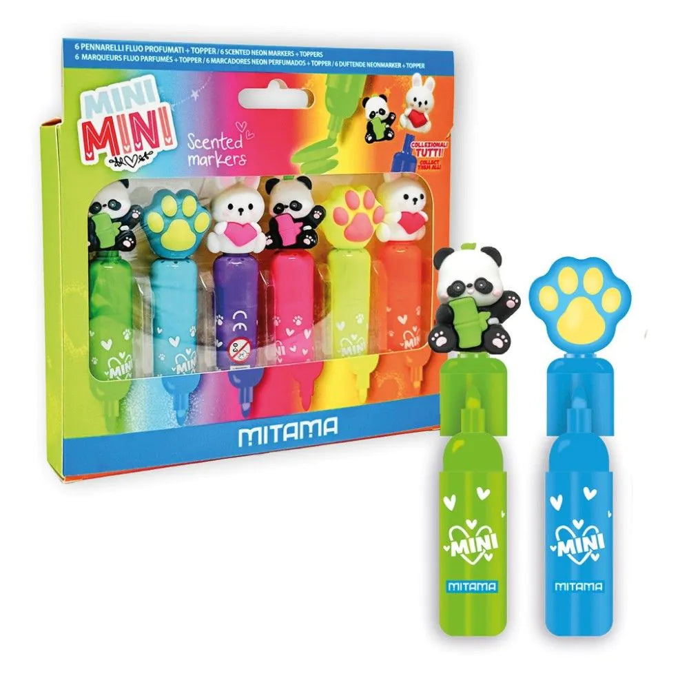 Pennarelli Mitama Mini Mini Fluo profumati 6 colori.