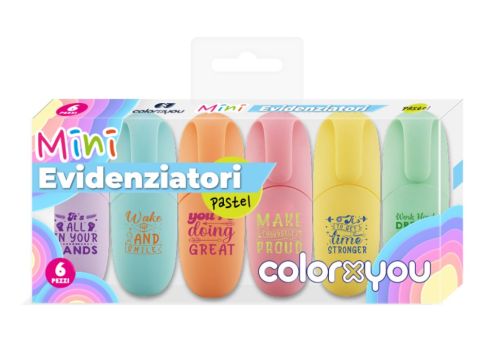 Mini evidenziatori 6 pz Colorxyou Pastel