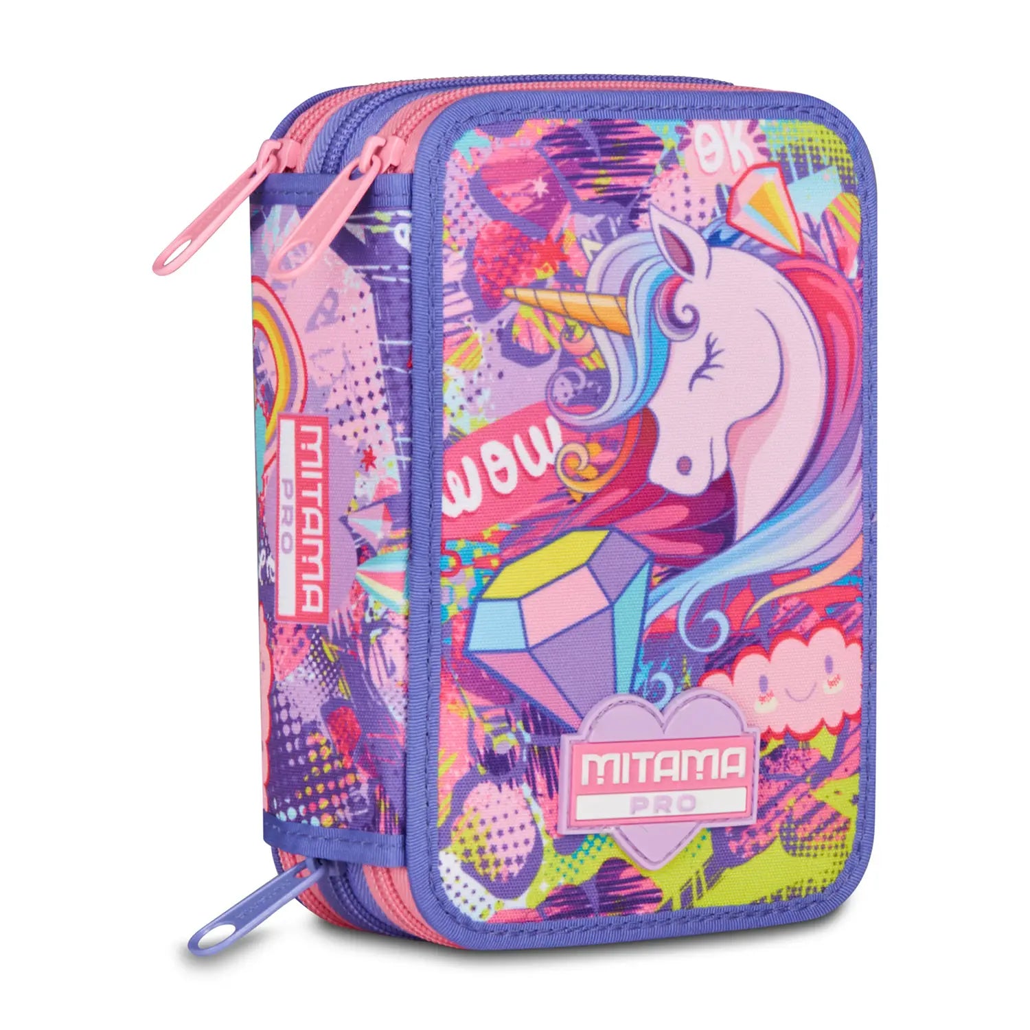 Astuccio scuola Mitama 3 scomparti completo 47 pezzi Fairyunicorn