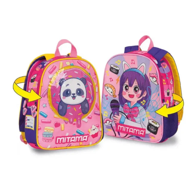 Zainetto Spinny Asilo Reversibile – Colori e Fantasia Doppia.