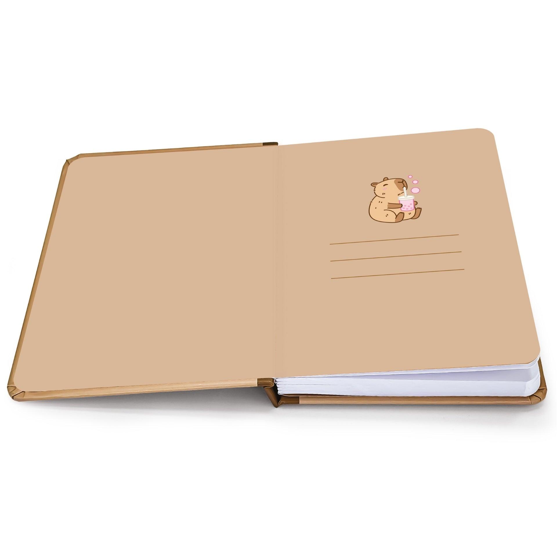 Quaderno elegante con illustrazione di capybara, perfetto per appunti e note professionali