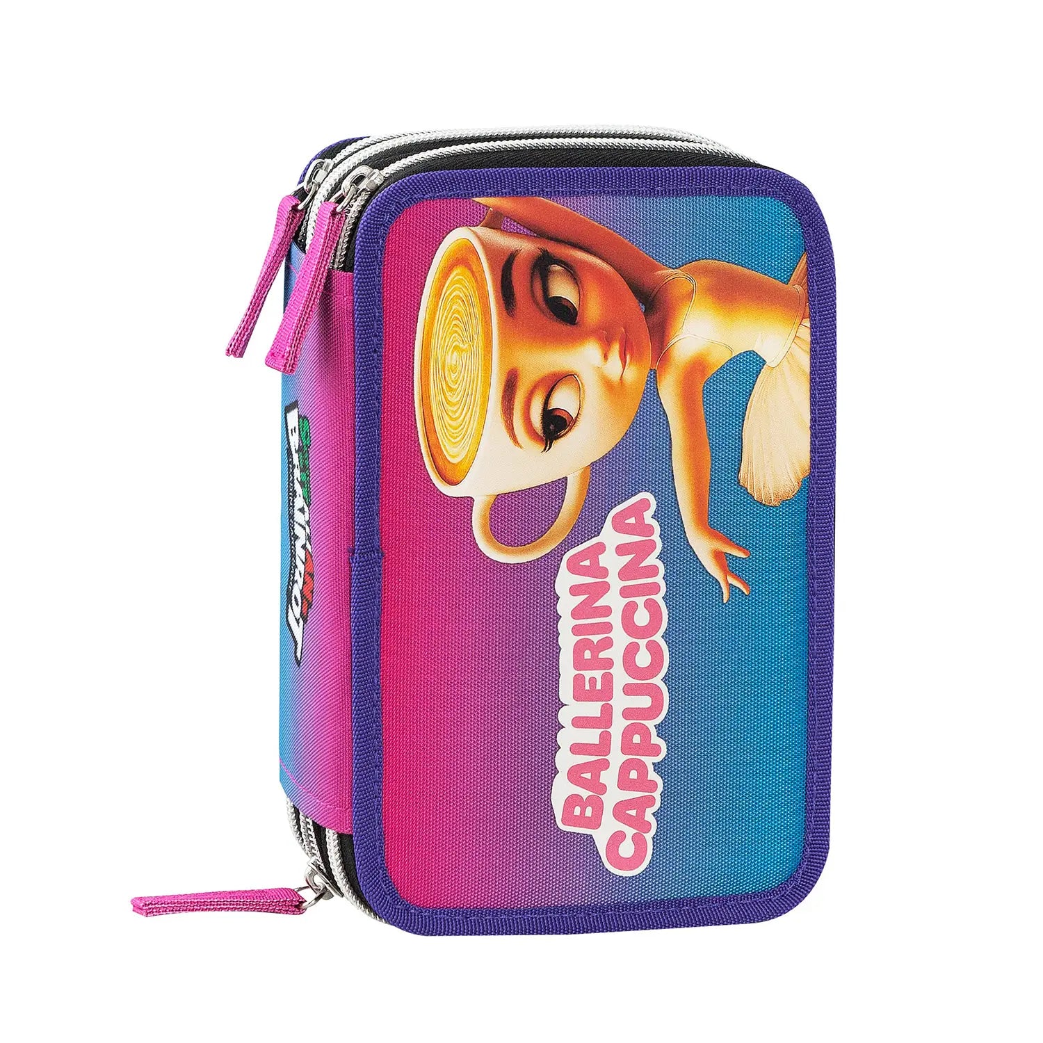 Astuccio scuola Skifidol Brainrot 3 zip Ballerina Cappuccina.
