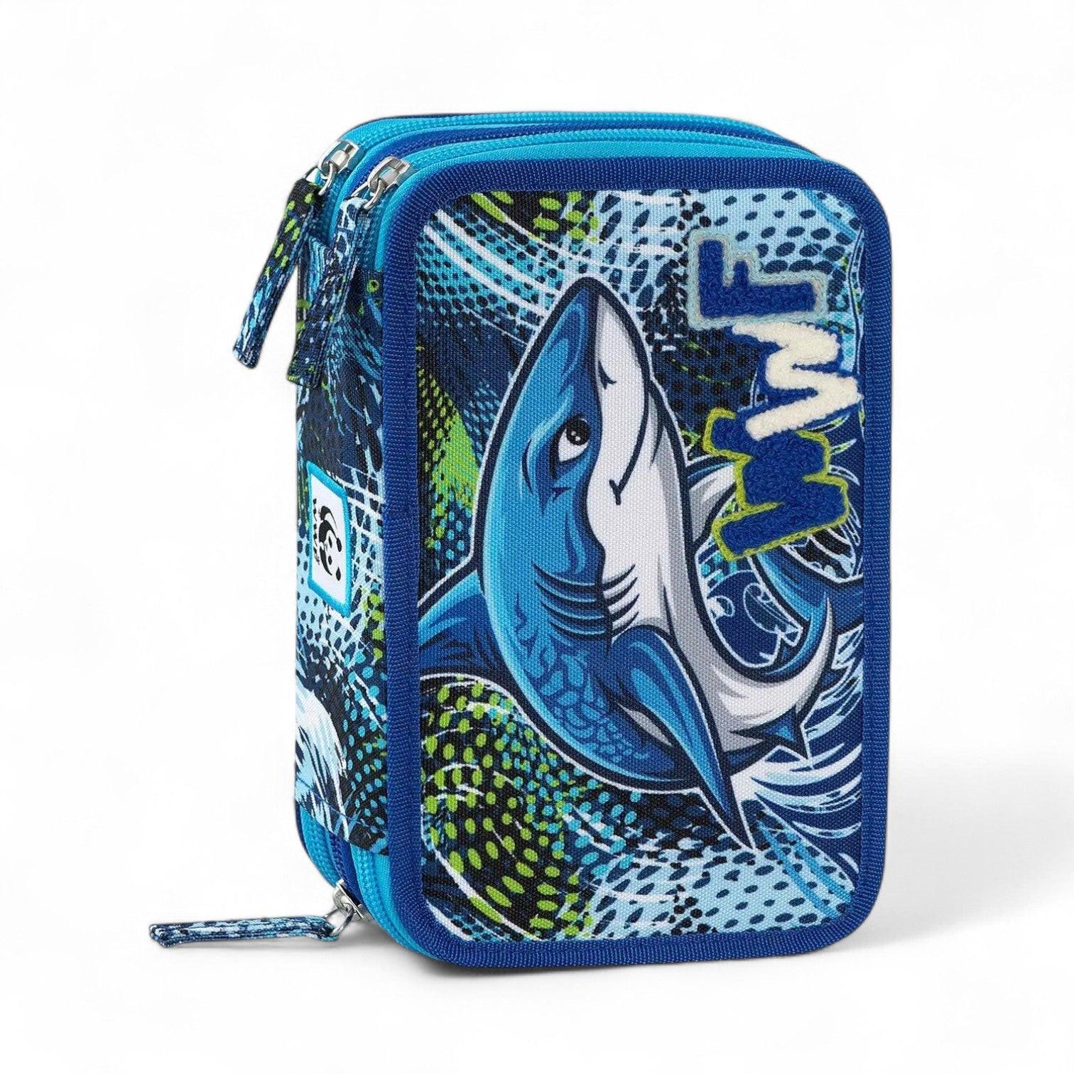 Astuccio scuola WWF 3 zip completo squalo Panini.