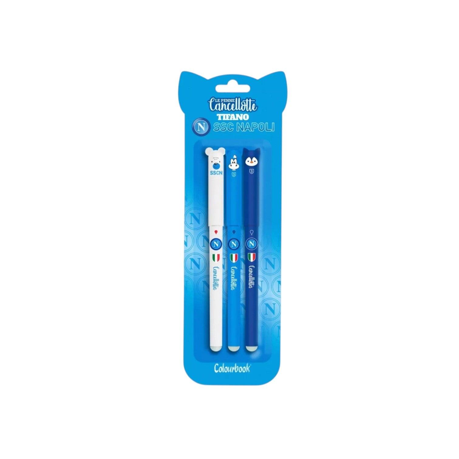 Set 3 Penne Gel Cancellabili SSC Napoli.