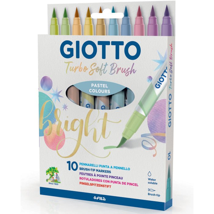 Pennarelli Giotto Turbo Soft Brush Pastel – Set da 10 Colori - Quiscuola