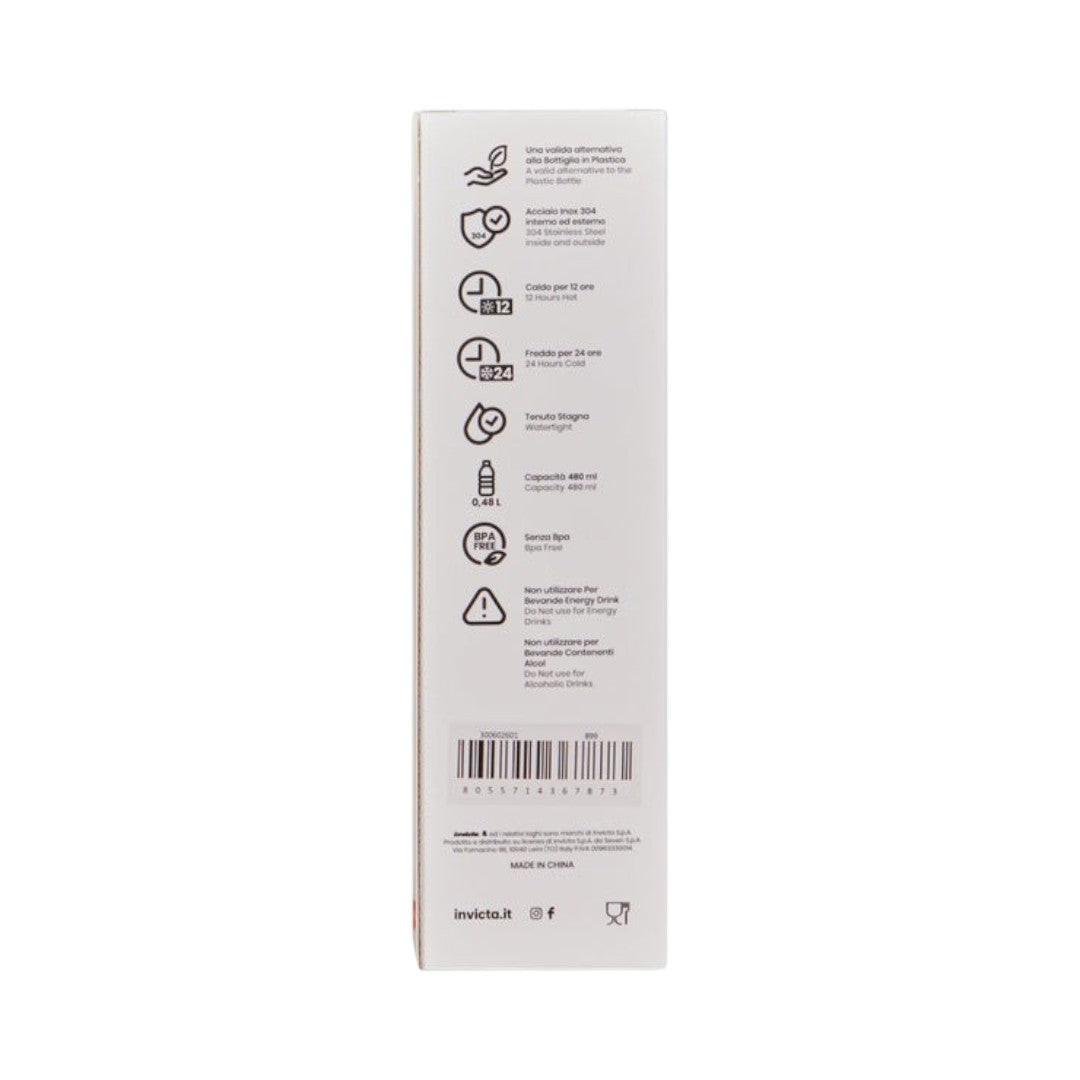 Borraccia termica Invicta Slim acciaio 480 ml con laccetto.