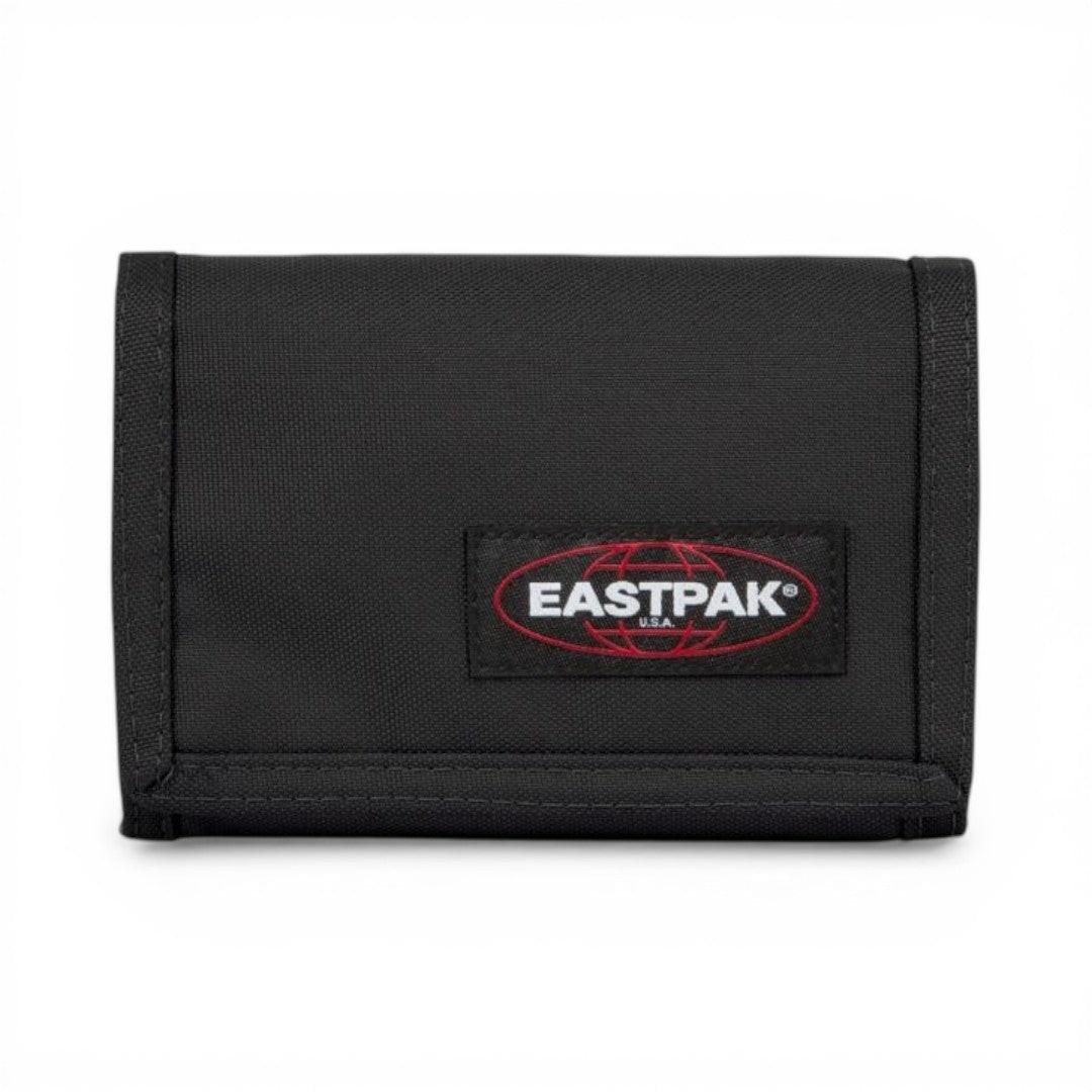 Portafoglio Eastpak Crew nero con chiusura strap.