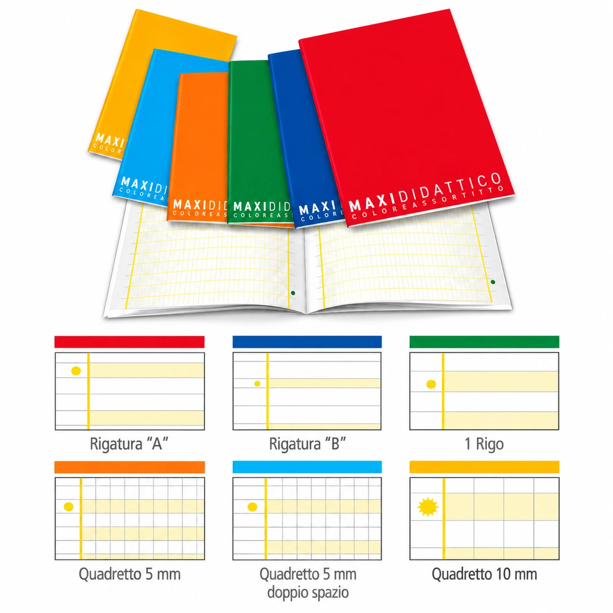 Quadernone maxi didattico per dislessici rigo 10 mm