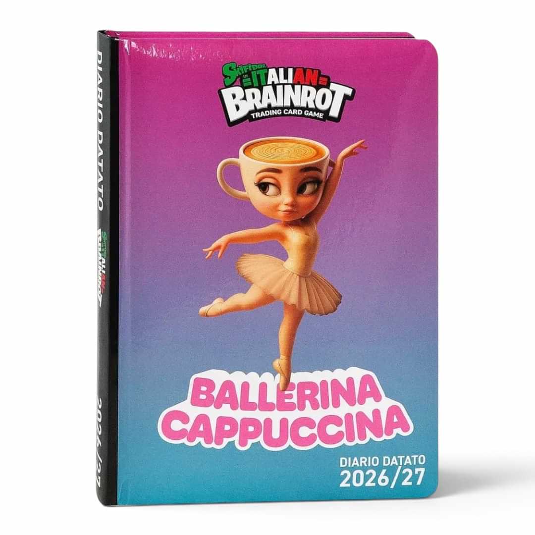 Quiscuola.it – Zaini, Astucci e Diari Scuola 12-month dated diary featuring the Ballerina Cappuccina graphic design.