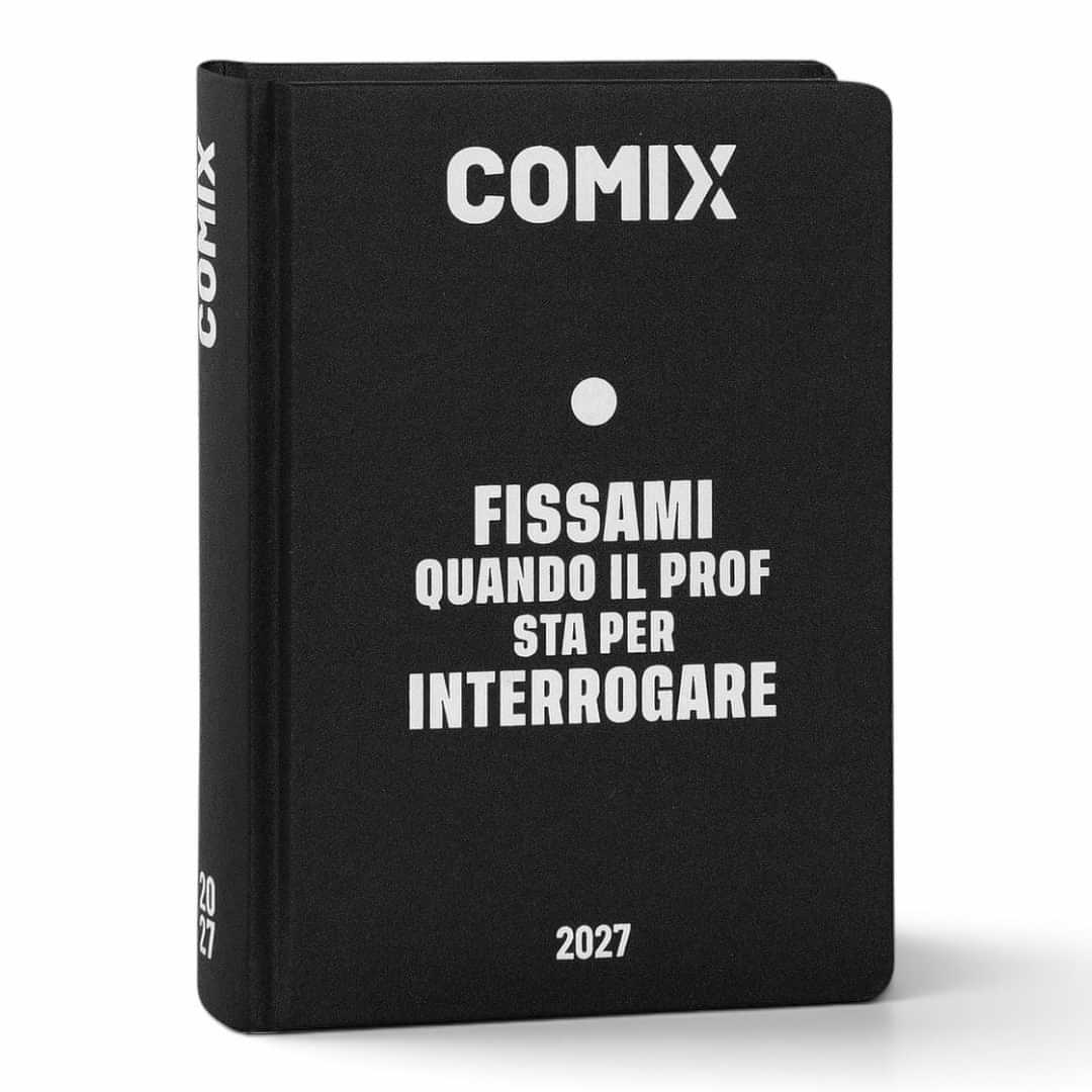 Quiscuola.it – Zaini, Astucci e Diari Scuola black Comix 2026/27 mini daily student planner with white text