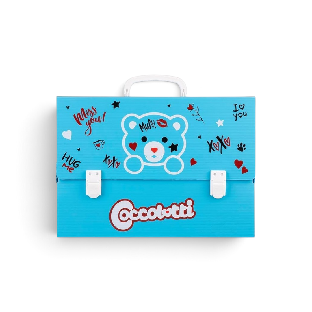 Quiscuola.it – Zaini, Astucci e Diari Scuola blue Coccolotti art portfolio case with bear print and white handle