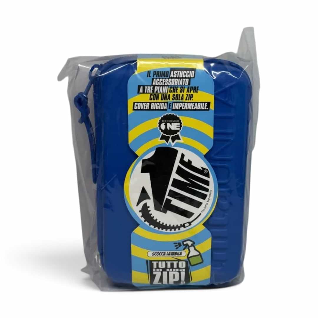 Quiscuola.it – Zaini, Astucci e Diari Scuola blue 3-tier hard shell pencil case with single zip and school supplies