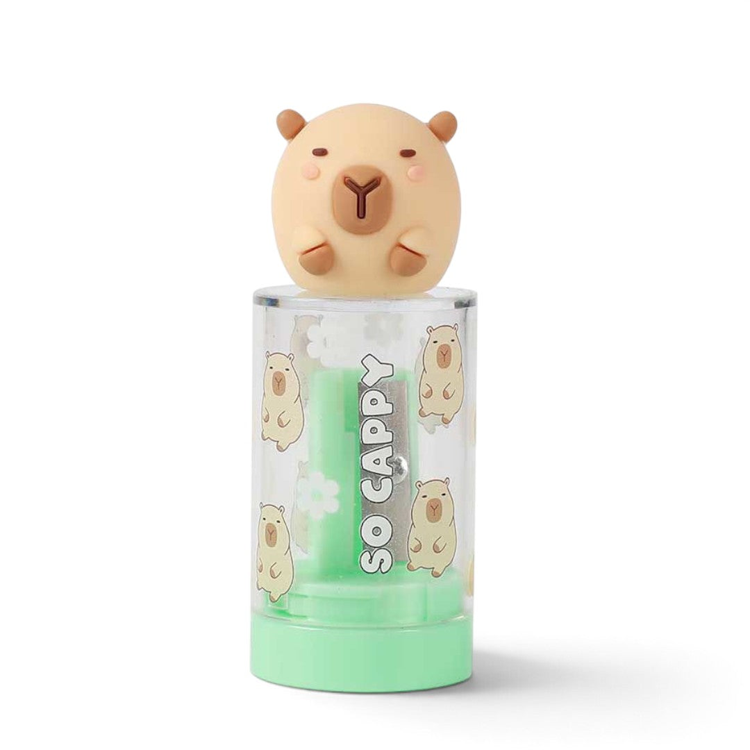 Quiscuola.it – Zaini, Astucci e Diari Scuola Capybara pencil sharpener with clear canister and cute animal graphics