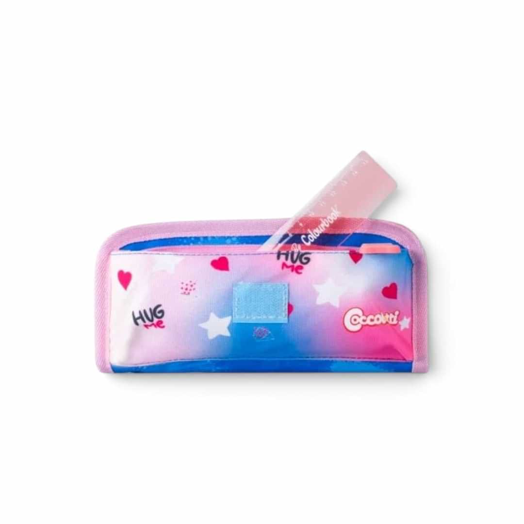 Quiscuola.it – Zaini, Astucci e Diari Scuola 2-in-1 Coccolotti pencil case with pink and blue heart and star pattern
