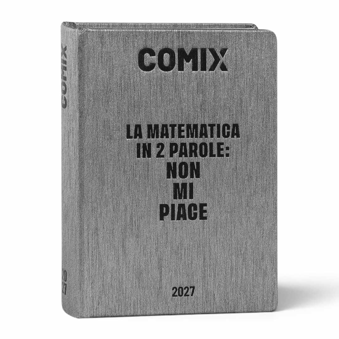 Quiscuola.it – Zaini, Astucci e Diari Scuola Comix Mignon daily planner 2026-2027 in grey with humorous text cover