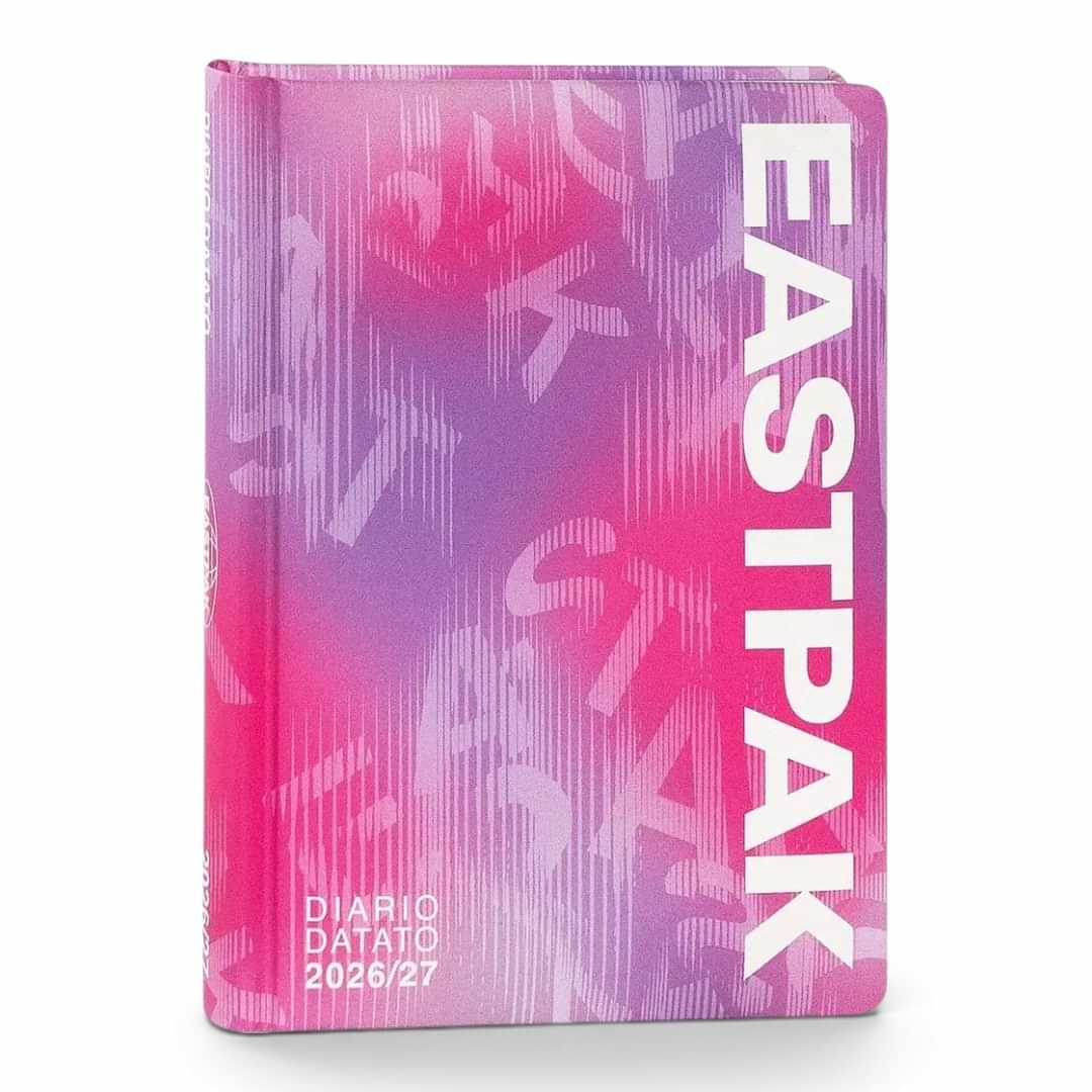 Quiscuola.it – Zaini, Astucci e Diari Scuola 13-month daily planner for 2026/27 in a pink and purple gradient design.