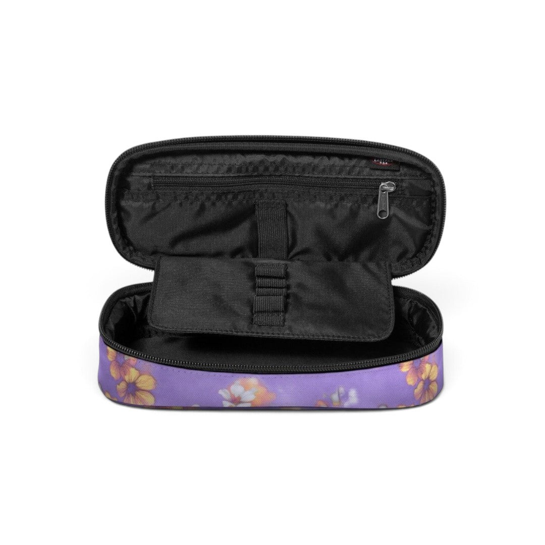 Quiscuola.it – Zaini, Astucci e Diari Scuola Eastpak Oval pencil case in floral lilac polyester with open interior