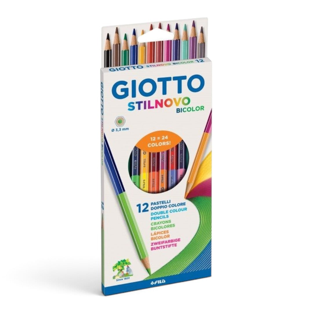 Quiscuola.it – Zaini, Astucci e Diari Scuola Giotto Stilnovo Bicolor set of 12 double-ended colored pencils