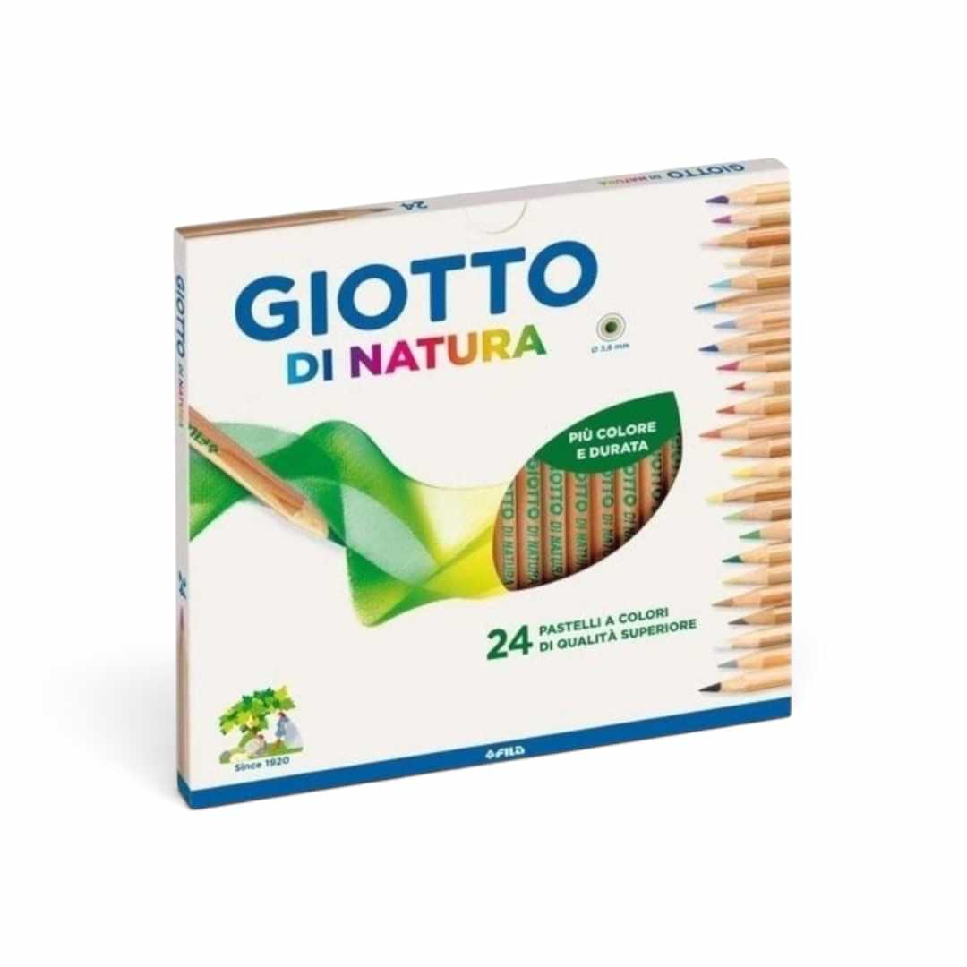 Quiscuola.it – Zaini, Astucci e Diari Scuola set of 24 Giotto Di Natura cedar wood colored pencils in box