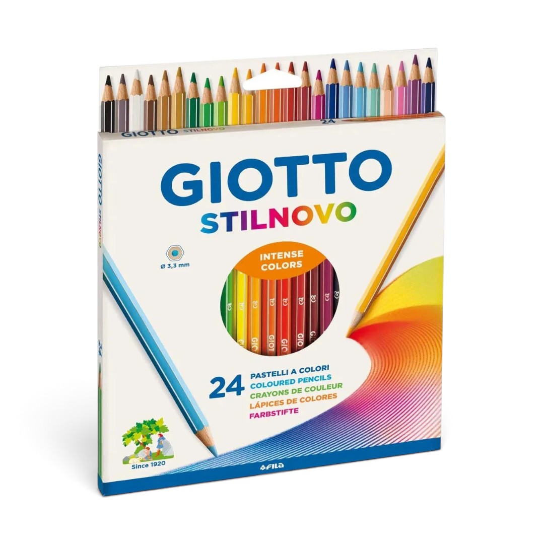 Quiscuola.it – Zaini, Astucci e Diari Scuola Giotto Stilnovo set of 24 coloured pencils in cardboard packaging