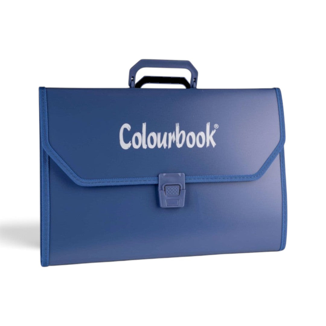 Quiscuola.it – Zaini, Astucci e Diari Scuola Colourbook Wild PPL document case in indigo blue with handle and clasp
