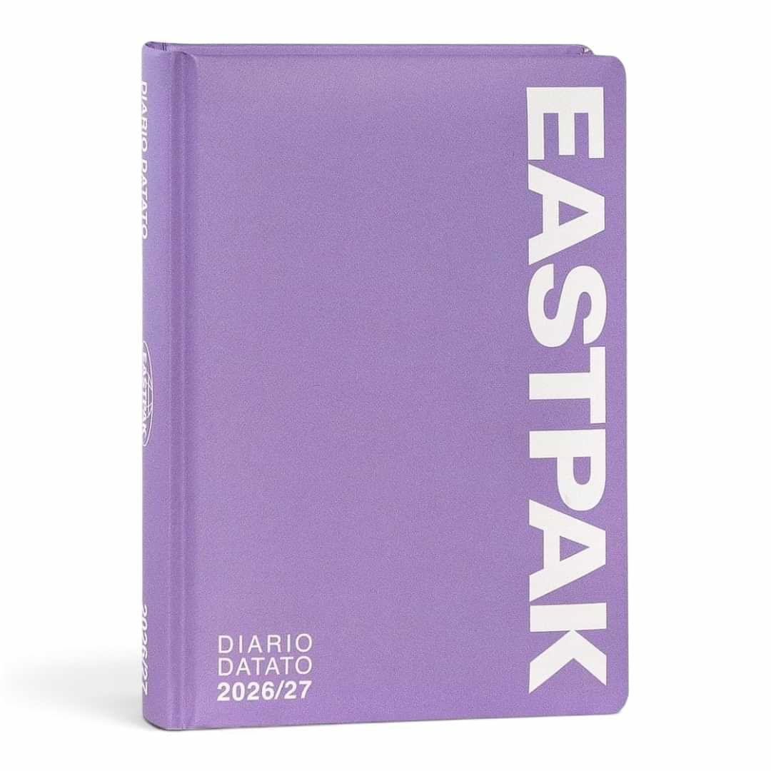 Quiscuola.it – Zaini, Astucci e Diari Scuola 13-month Eastpak daily planner for 2026/27 in a vibrant lilac colour.