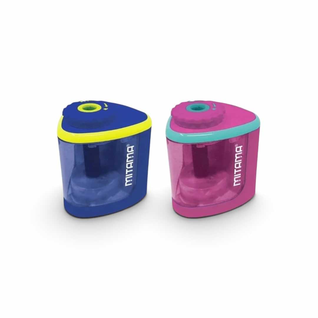 Quiscuola.it – Zaini, Astucci e Diari Scuola MITAMA dual electric and manual pencil sharpeners in blue and pink
