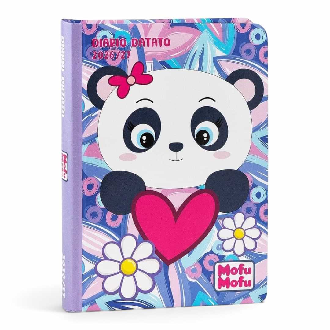 Quiscuola.it – Zaini, Astucci e Diari Scuola Mofu Mofu 12-month 2026/27 daily planner with a cute panda illustration.