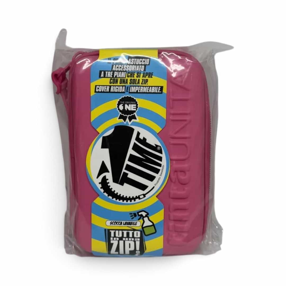 Quiscuola.it – Zaini, Astucci e Diari Scuola pink 3-tier hard shell pencil case with single zip and school supplies