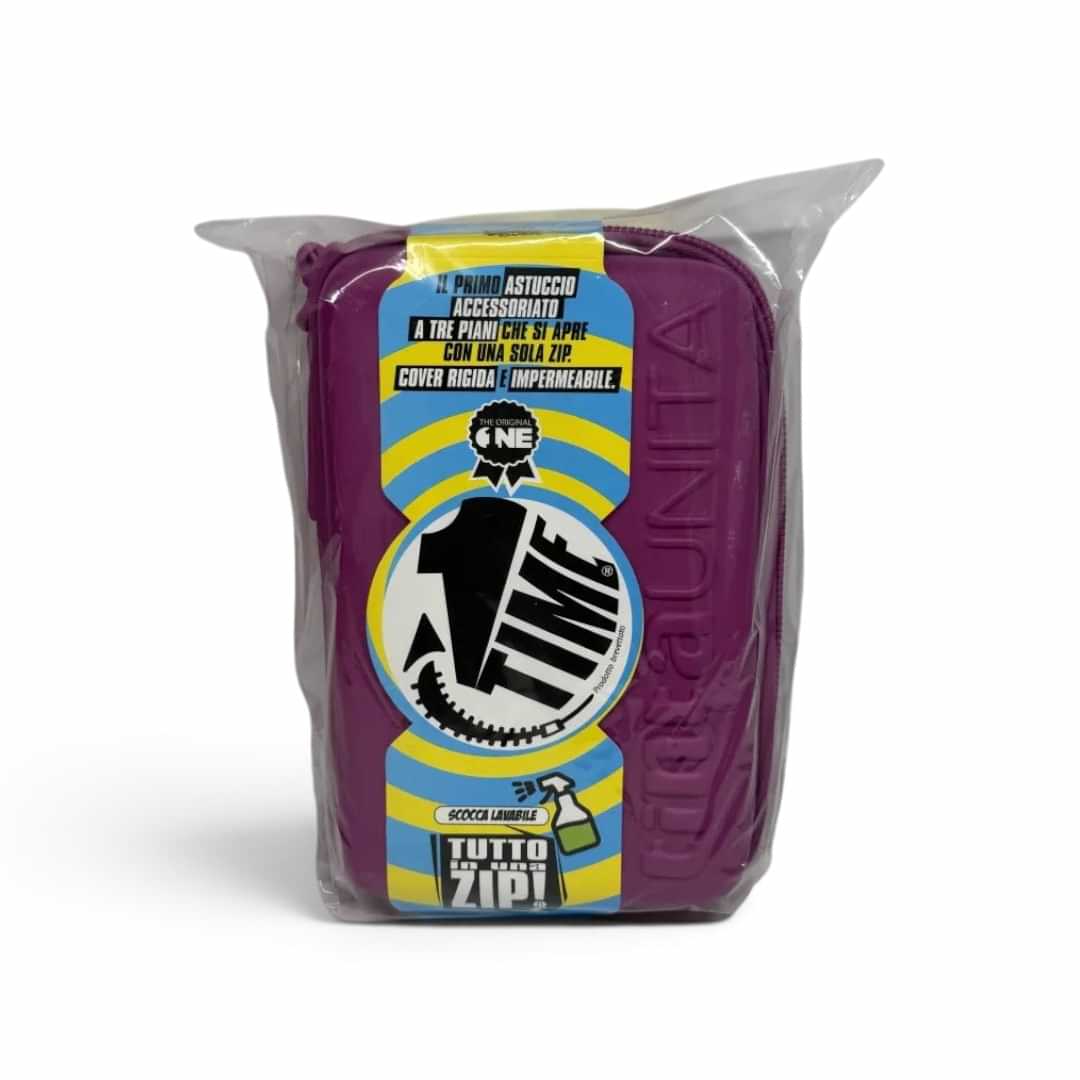 Quiscuola.it – Zaini, Astucci e Diari Scuola purple Tinta Unita 3-tier pencil case with single zip and hard shell