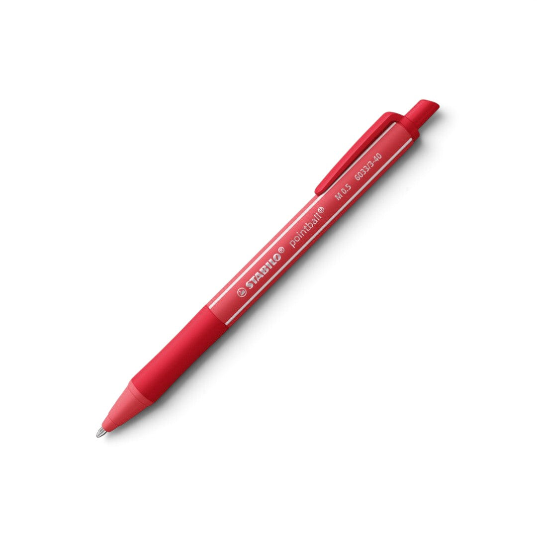 Quiscuola.it – Zaini, Astucci e Diari Scuola red Stabilo Pointball ballpoint pen with 0.5mm tip for daily writing