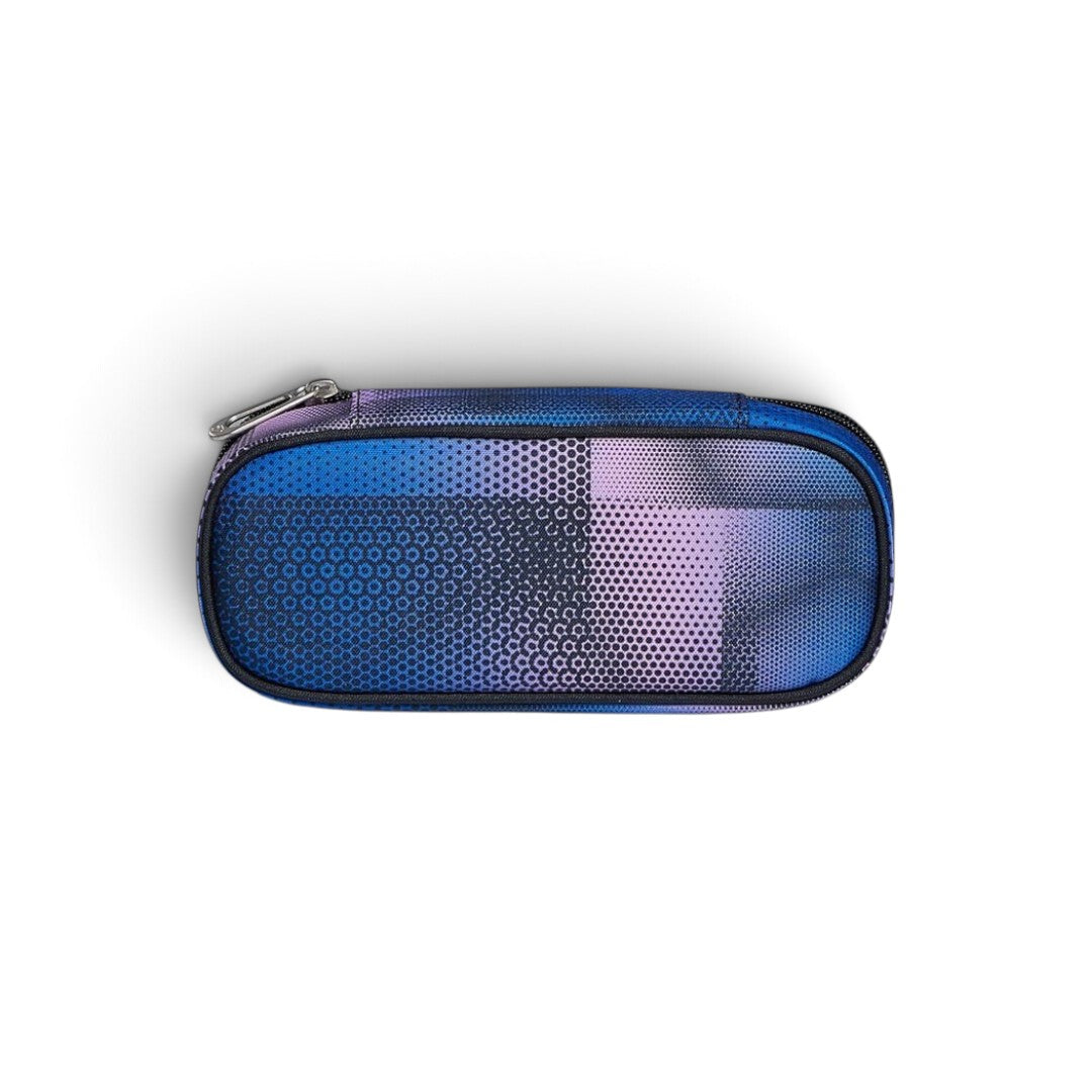 Quiscuola.it – Zaini, Astucci e Diari Scuola Seven Cyberspace girl round pencil case with blue and purple dot pattern
