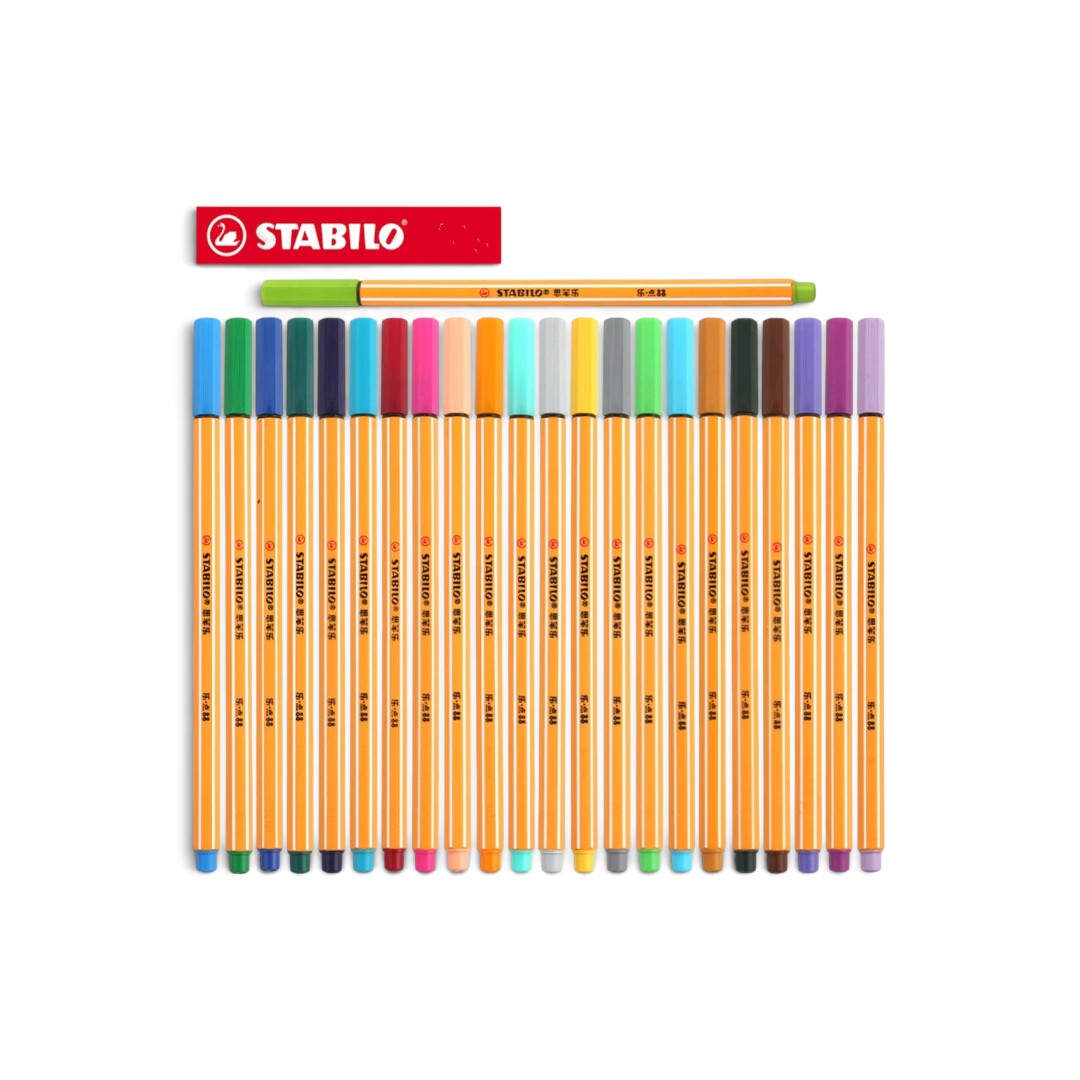 Quiscuola.it – Zaini, Astucci e Diari Scuola STABILO Point 88 fineliner set with 0.4mm metal-tipped pens in 20 colors
