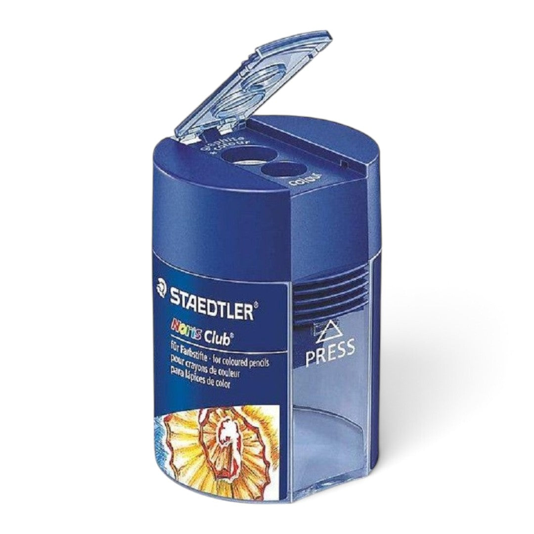 Quiscuola.it – Zaini, Astucci e Diari Scuola blue STAEDTLER double-hole pencil sharpener with integrated shavings bin