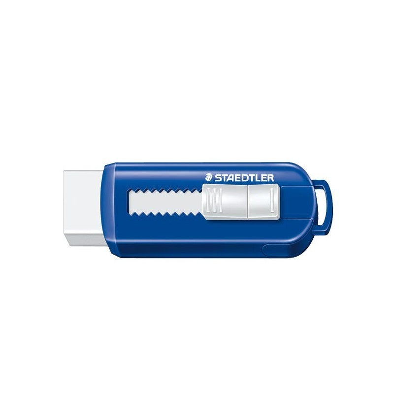 Quiscuola.it – Zaini, Astucci e Diari Scuola Staedtler retractable white eraser in a blue plastic sliding case