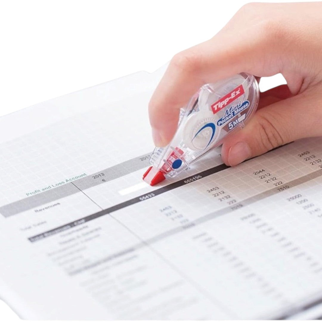 Quiscuola.it – Zaini, Astucci e Diari Scuola Tipp-Ex Mini Pocket Mouse correcting tape being used on a document
