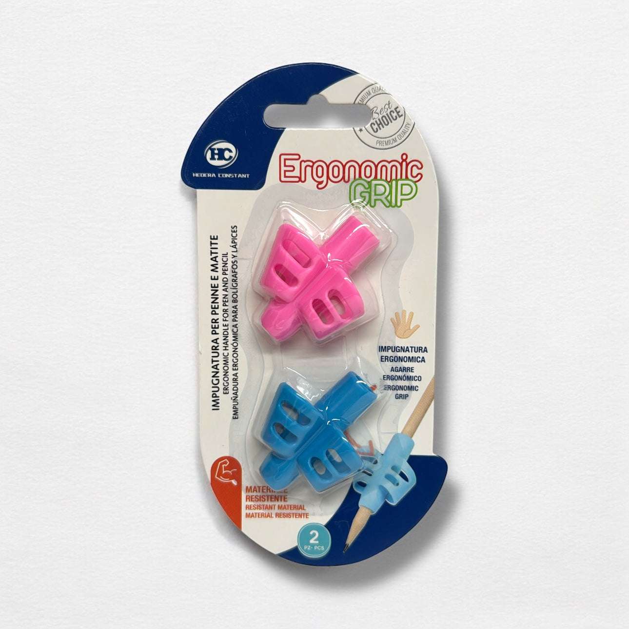 Set 2 Impugnature Ergonomiche per Penna e Matita – Correttore Postura - Quiscuola