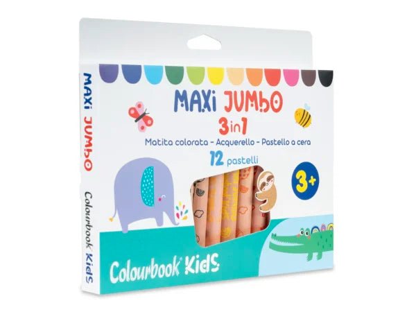 Set 12 Matite Colorate Maxi Jumbo 3 in 1 - Quiscuola