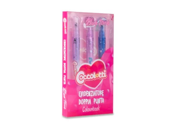Set 3 Evidenziatori Duo Tone Coccolotti Doppia Punta - Quiscuola.it – Zaini, Astucci e Diari Scuola