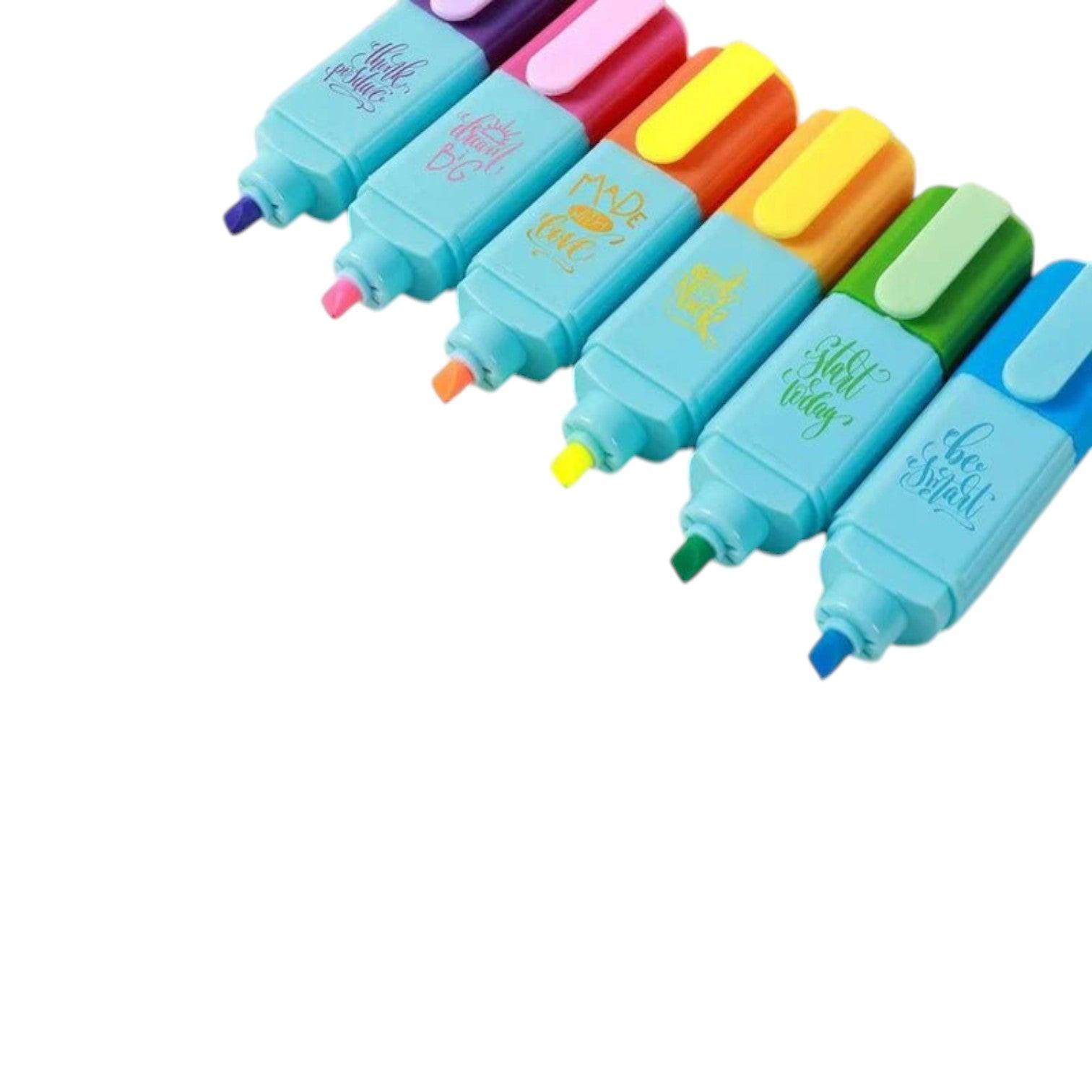 Set 6 Mini Evidenziatori I-Total con Punta a Scalpello.