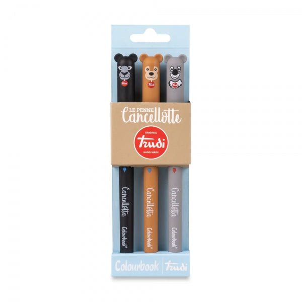 Set di Penne Cancellotte Colourbook x Trudi – Tenerezza e Funzionalità per la Scrittura