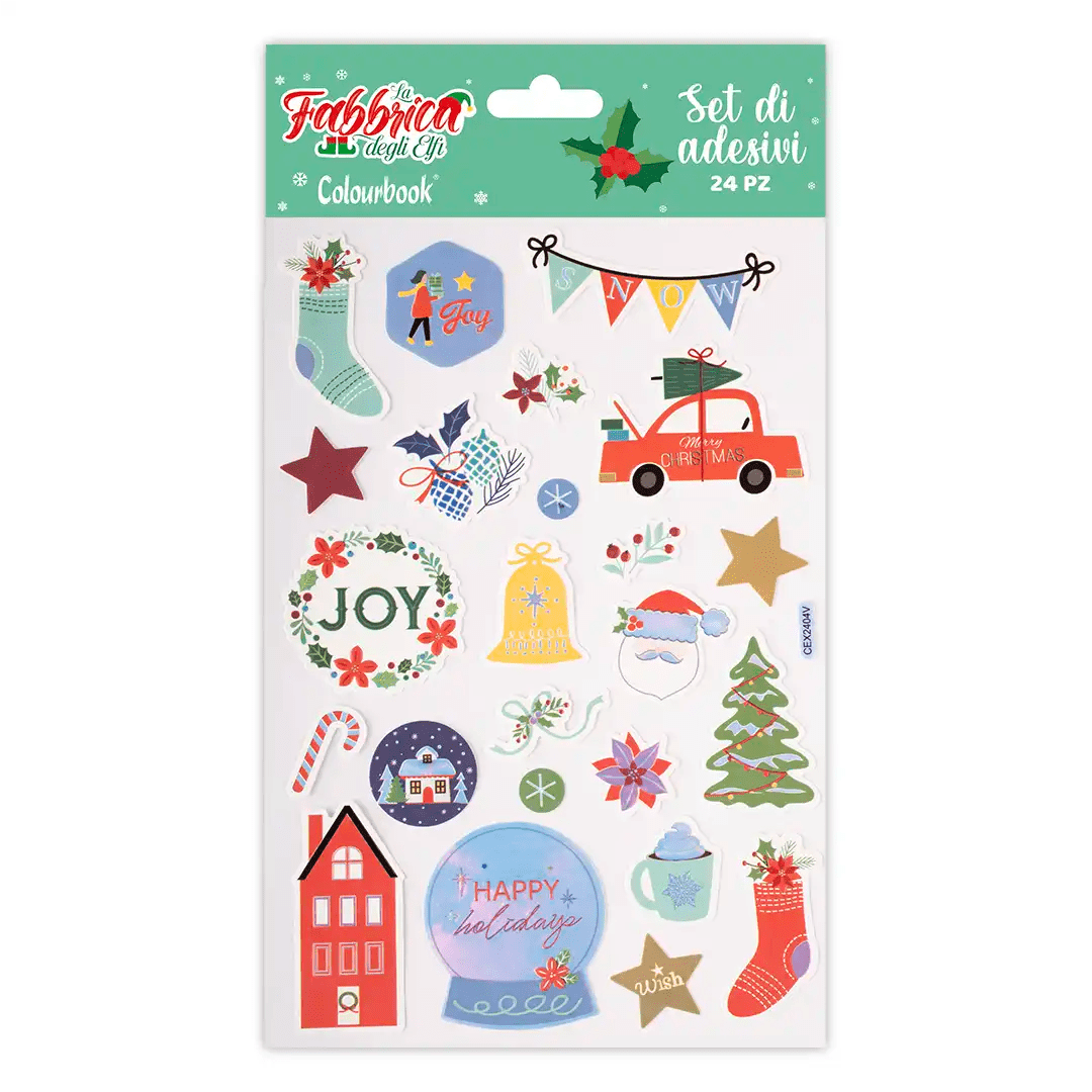 Set Stickers Natale Colourbook – Adesivi Olografici e in Rilievo - Quiscuola.it – Zaini, Astucci e Diari Scuola