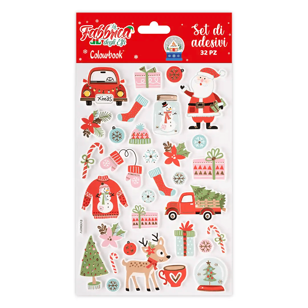 Set Stickers Natale Colourbook – Adesivi Olografici e in Rilievo - Quiscuola.it – Zaini, Astucci e Diari Scuola