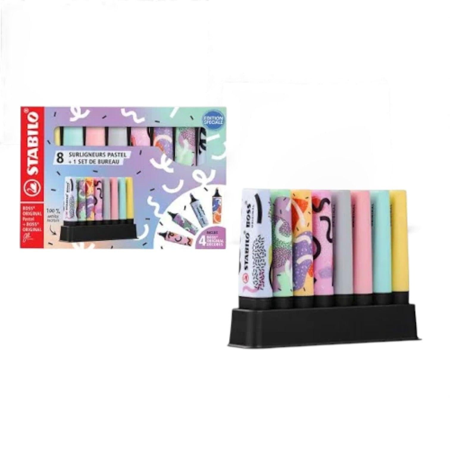 Set 8 Evidenziatori Stabilo Boss Original – Colori Intensi e Duraturi.